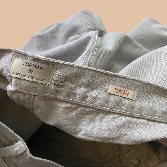 TopMan - Light Grey Wash - Tapered Jeans - Picture 5 of 7